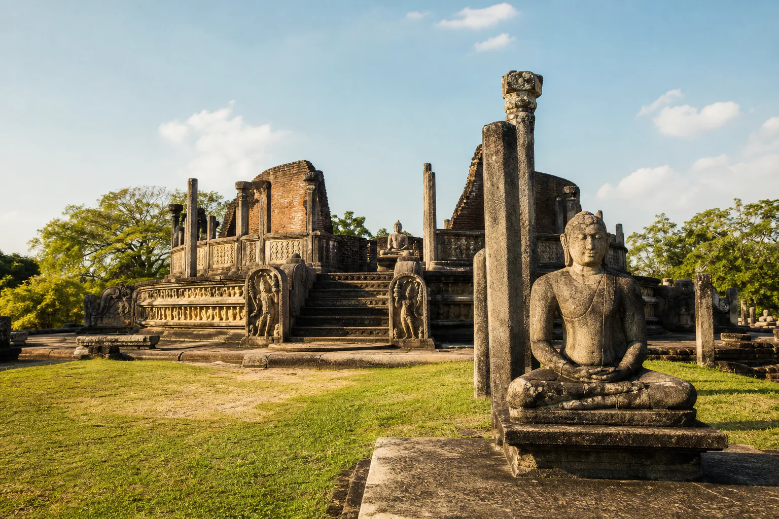 Historic stone architecture in the Ancient City of Polonnaruwa